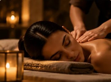 Visuel d’ambiance : massage relaxant des épaules