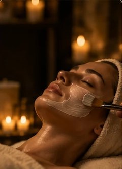 Visuel d’ambiance : soin du visage au pinceau